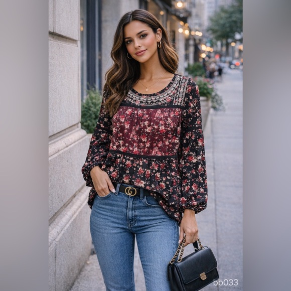 Knox Rose Tops - Knox Rose Embroidered Floral Blouse – Size M